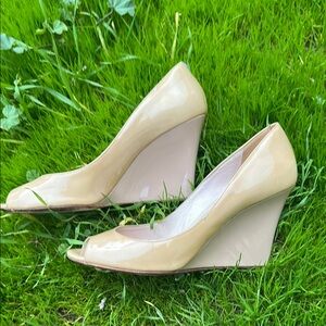 Elegant Cream Wedge Heels